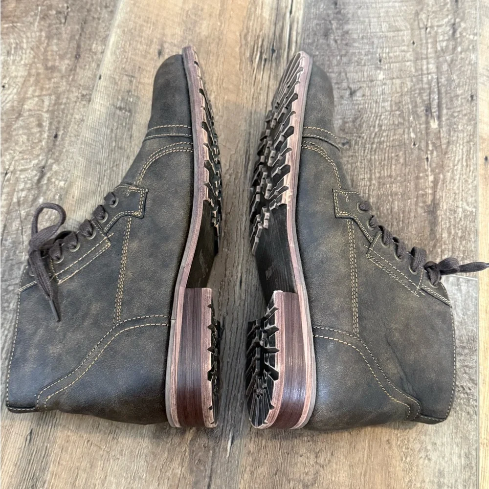 Polar Fox Ronny Work Lace Up Motorcycle Combat Boots, Size 8